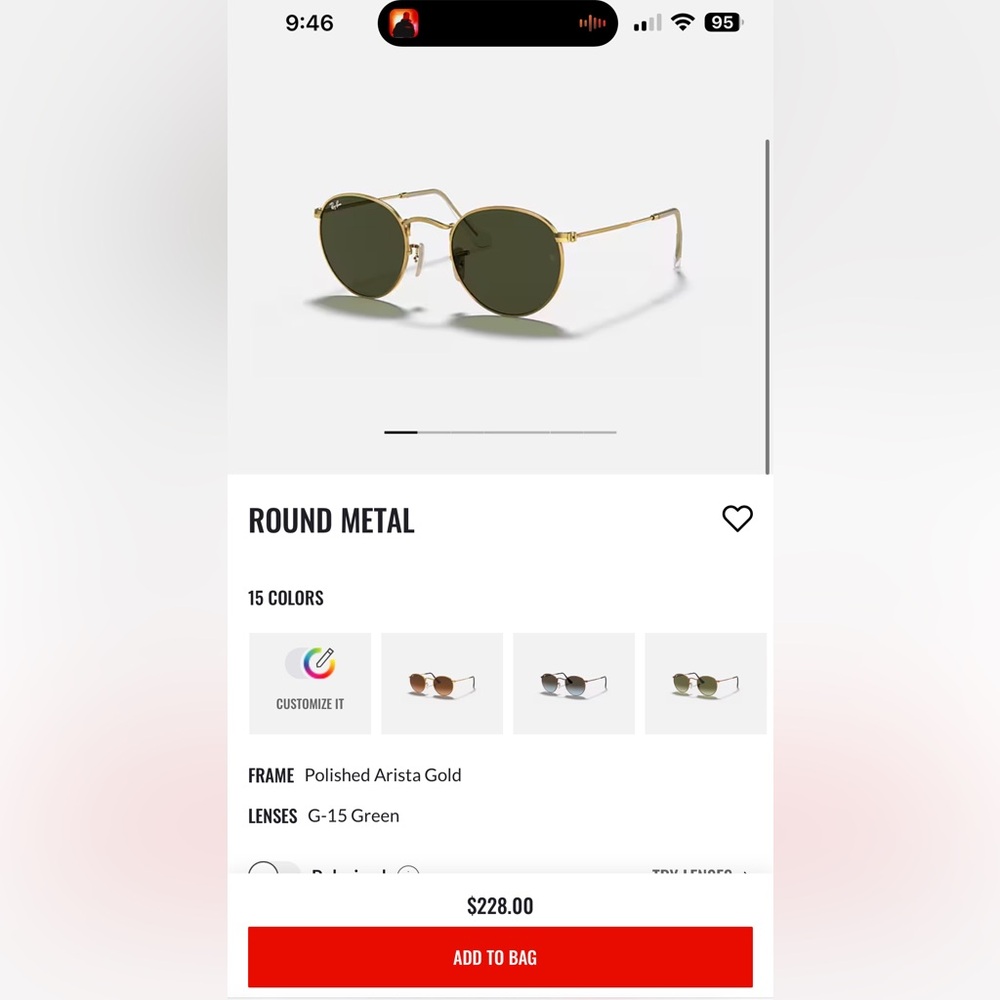 Ray-Ban Round Metal Sunglasses